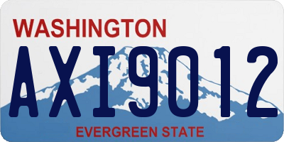 WA license plate AXI9012