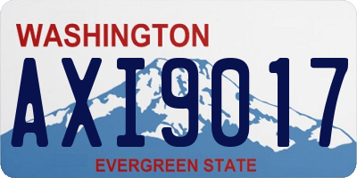 WA license plate AXI9017
