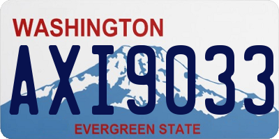 WA license plate AXI9033