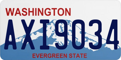 WA license plate AXI9034