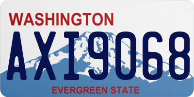 WA license plate AXI9068