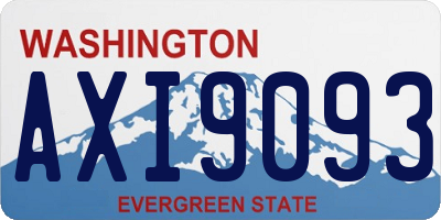 WA license plate AXI9093