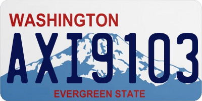 WA license plate AXI9103