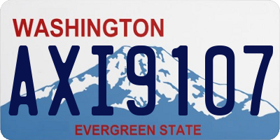 WA license plate AXI9107