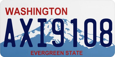 WA license plate AXI9108