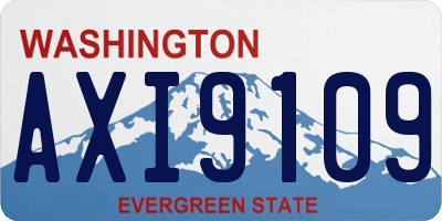 WA license plate AXI9109
