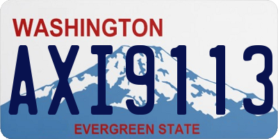 WA license plate AXI9113