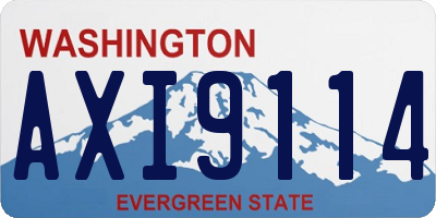 WA license plate AXI9114