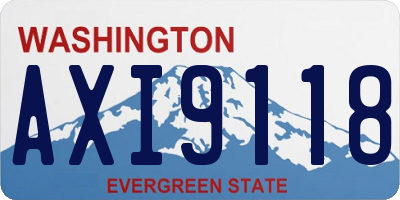 WA license plate AXI9118