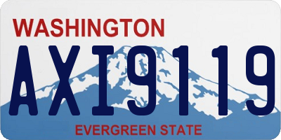 WA license plate AXI9119