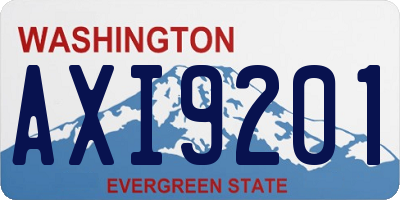 WA license plate AXI9201