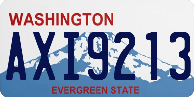 WA license plate AXI9213