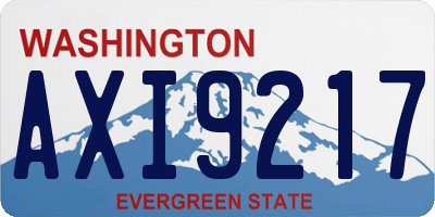 WA license plate AXI9217