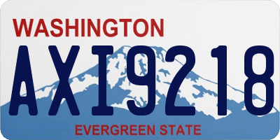WA license plate AXI9218