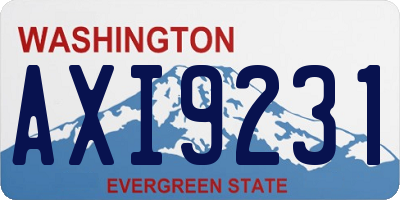 WA license plate AXI9231