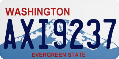 WA license plate AXI9237