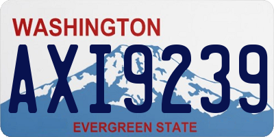 WA license plate AXI9239