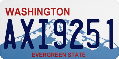 WA license plate AXI9251