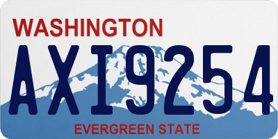 WA license plate AXI9254