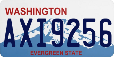WA license plate AXI9256