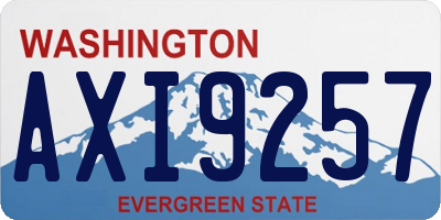 WA license plate AXI9257