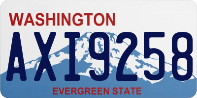 WA license plate AXI9258