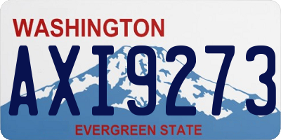 WA license plate AXI9273
