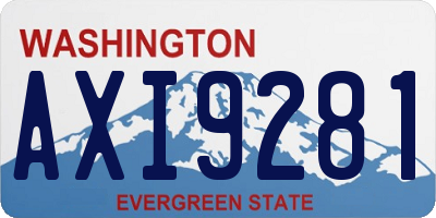 WA license plate AXI9281
