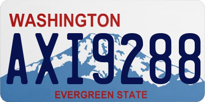 WA license plate AXI9288