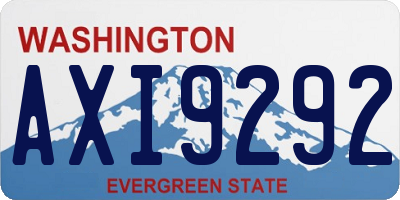 WA license plate AXI9292