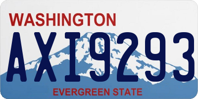 WA license plate AXI9293