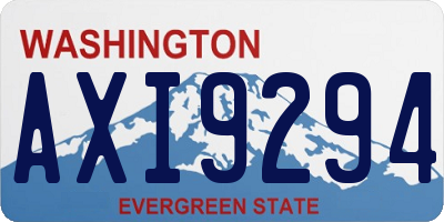 WA license plate AXI9294