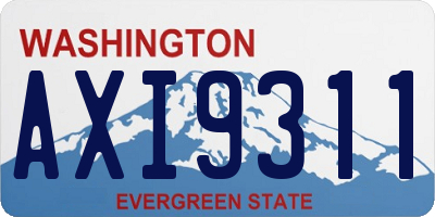 WA license plate AXI9311
