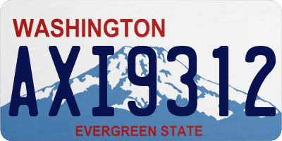 WA license plate AXI9312