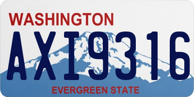 WA license plate AXI9316