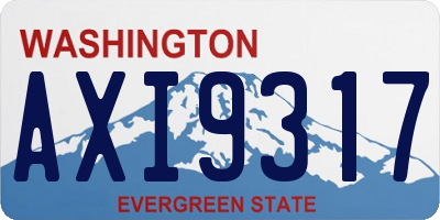 WA license plate AXI9317