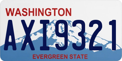 WA license plate AXI9321