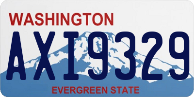 WA license plate AXI9329