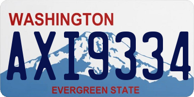 WA license plate AXI9334