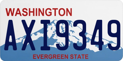 WA license plate AXI9349