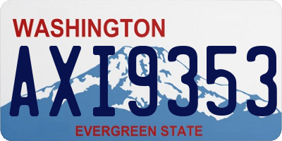 WA license plate AXI9353