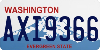 WA license plate AXI9366