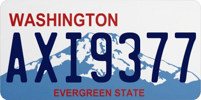 WA license plate AXI9377