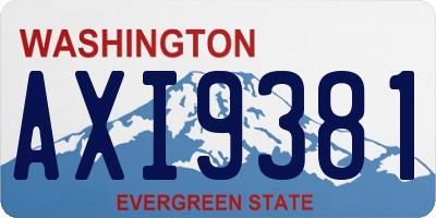 WA license plate AXI9381