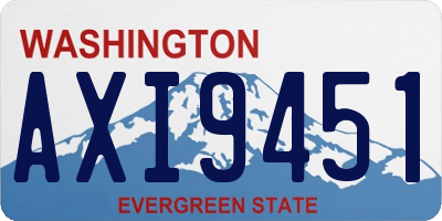 WA license plate AXI9451