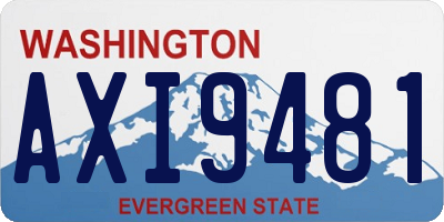 WA license plate AXI9481