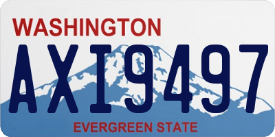 WA license plate AXI9497