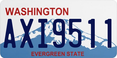 WA license plate AXI9511