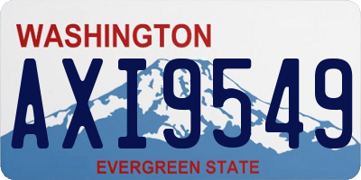WA license plate AXI9549