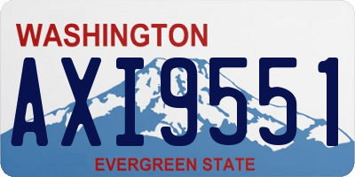 WA license plate AXI9551